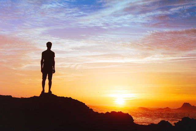 Man Watching Sunset