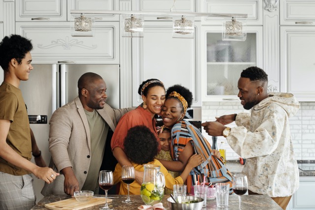 the black family celebrating